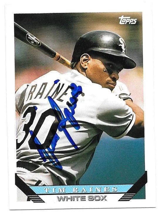 Tim Raines Signed 1993 Topps Baseball Card - Chicago White Sox