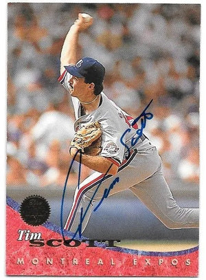 Tim Scott Signed 1994 Leaf Baseball Card - Montreal Expos