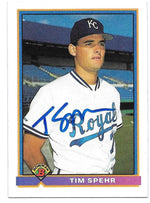 Tim Spehr Signed 1991 Bowman Baseball Card - Kansas City Royals