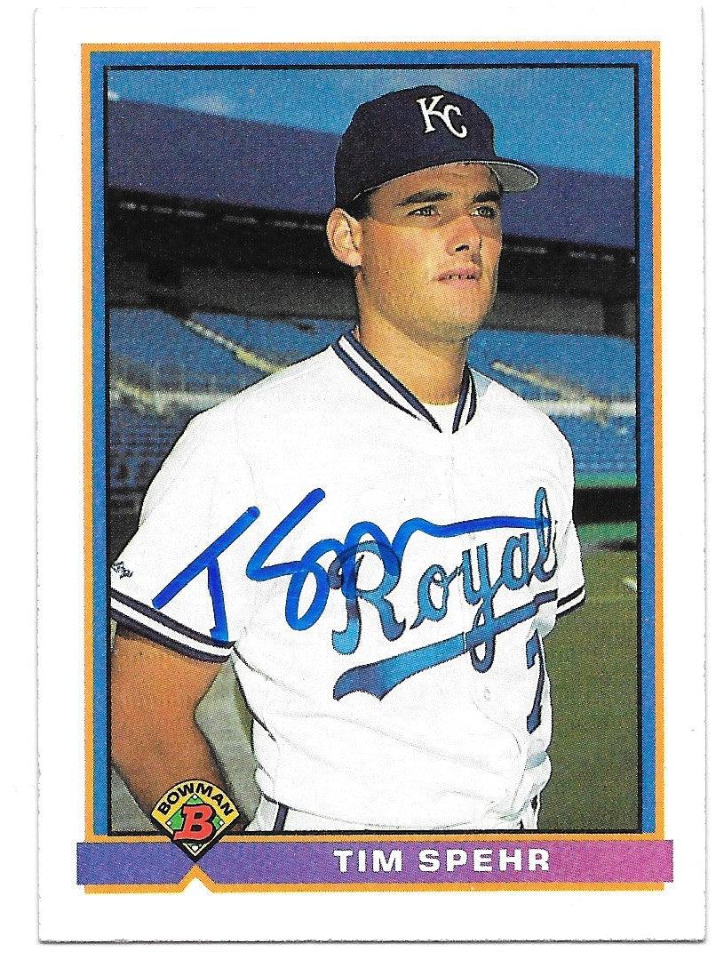 Tim Spehr Signed 1991 Bowman Baseball Card - Kansas City Royals - PastPros