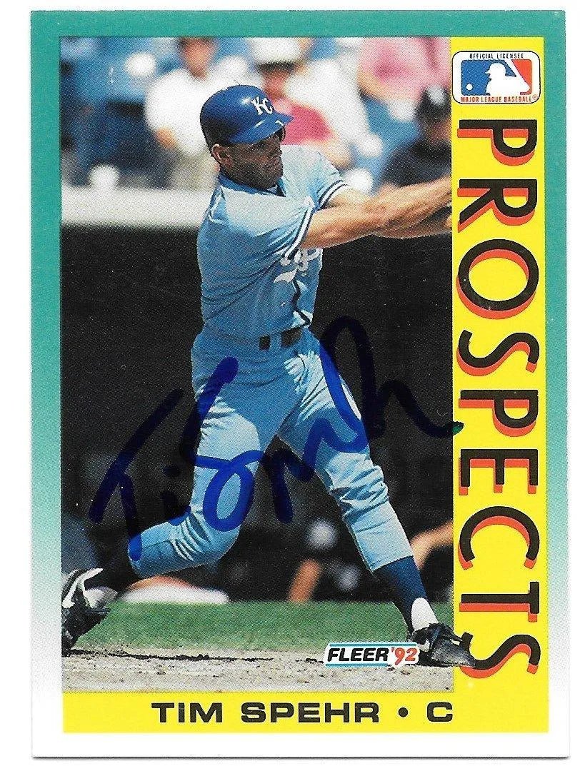 Tim Spehr Signed 1992 Fleer Baseball Card - Kansas City Royals