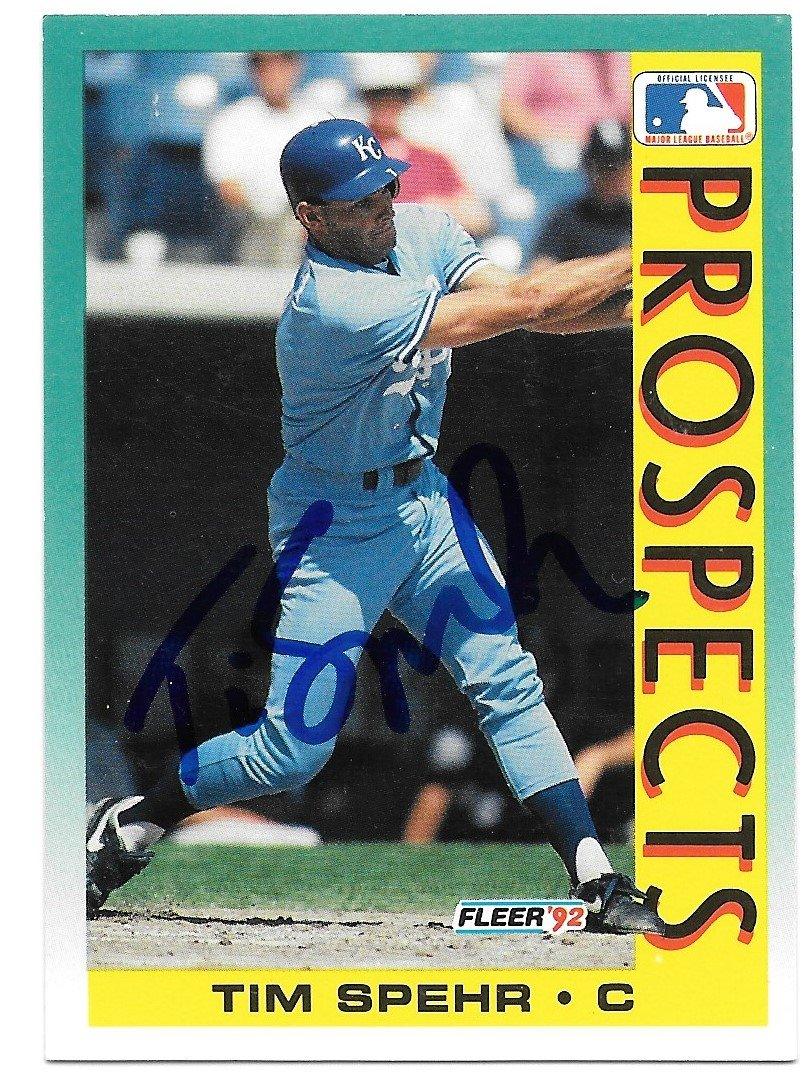 Tim Spehr Signed 1992 Fleer Baseball Card - Kansas City Royals - PastPros