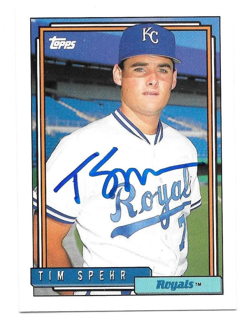 Tim Spehr Signed 1992 Topps Baseball Card - Kansas City Royals