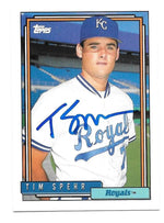 Tim Spehr Signed 1992 Topps Baseball Card - Kansas City Royals
