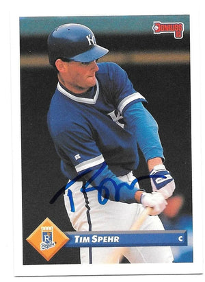 Tim Spehr Signed 1993 Donruss Baseball Card - Kansas City Royals
