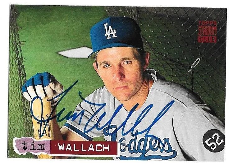 Tim Wallach Signed 1994 Topps Stadium Baseball Card - Los Angeles Dodgers