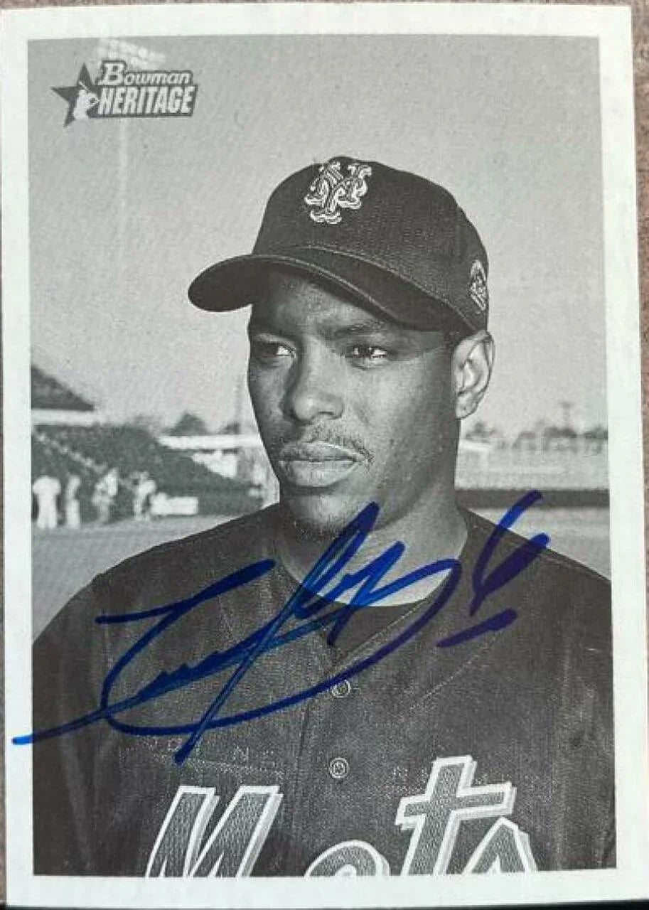 Timo Perez Signed 2001 Bowman Heritage Baseball Card - New York Mets