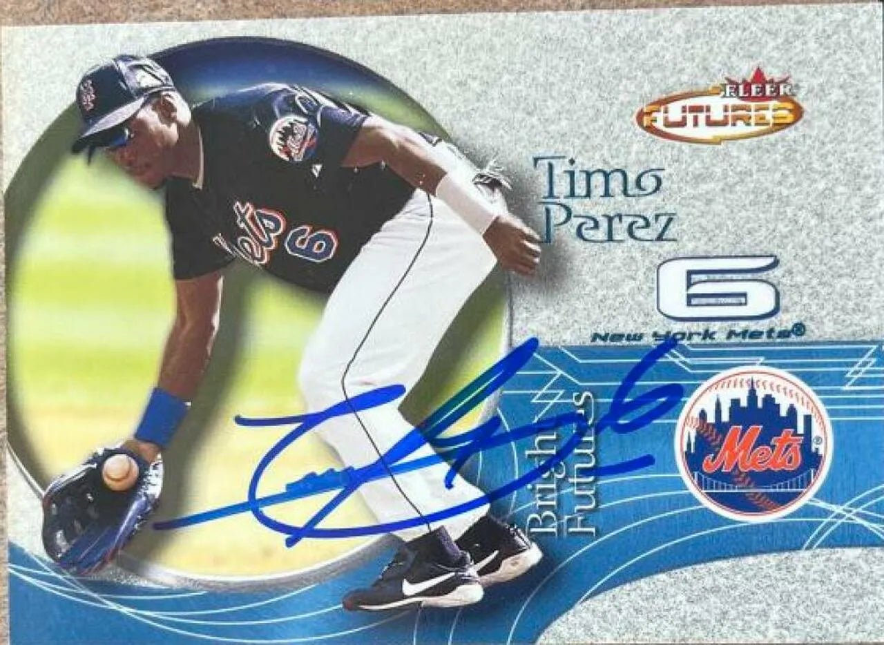 Timo Perez Signed 2001 Fleer Futures Baseball Card - New York Mets