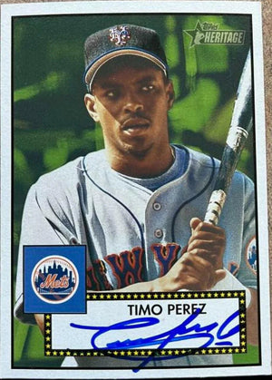 Timo Perez Signed 2001 Topps Heritage Baseball Card - New York Mets