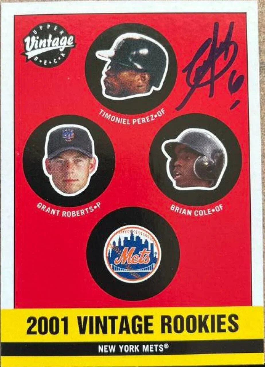 Timo Perez Signed 2001 Upper Deck Vintage Baseball Card - New York Mets