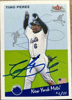 Timo Perez Signed 2002 Fleer Tradition Update Baseball Card - New York Mets