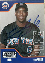Timo Perez Signed 2002 Upper Deck 40-Man Baseball Card - New York Mets - PastPros