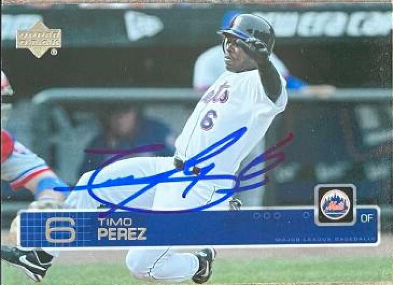 Timo Perez Signed 2003 Upper Deck Baseball Card - New York Mets - PastPros