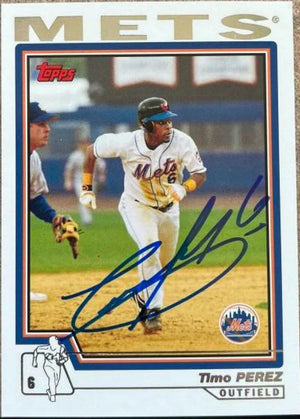 Timo Perez Signed 2004 Topps Baseball Card - New York Mets