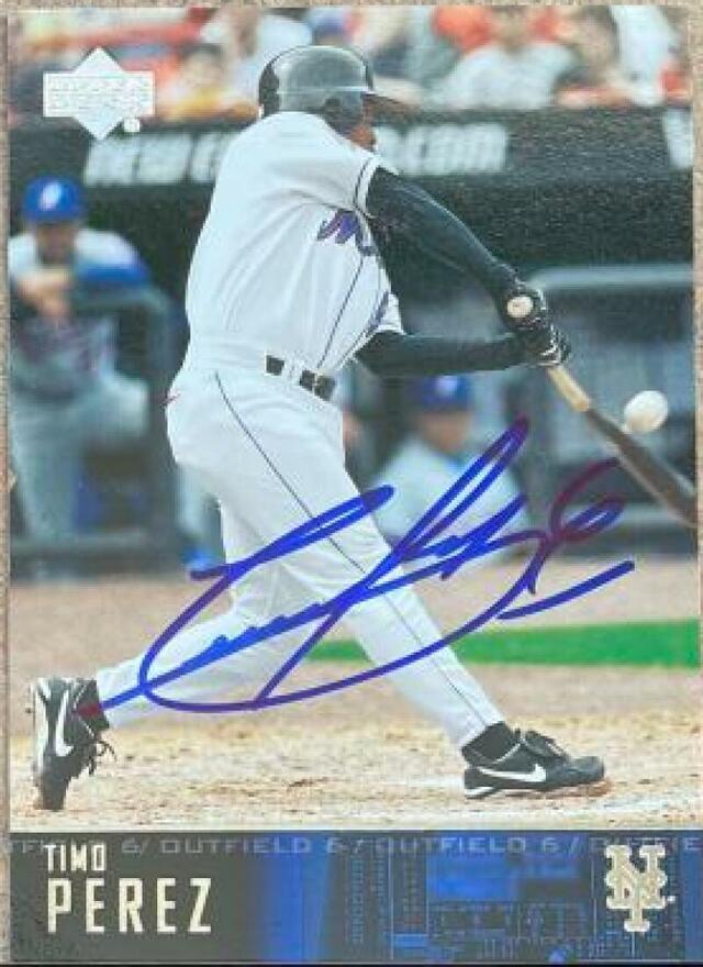 Timo Perez Signed 2004 Upper Deck Baseball Card - New York Mets - PastPros