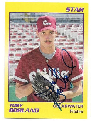 Toby Borland Signed 1990 Star Baseball Card - Clearwater Phillies
