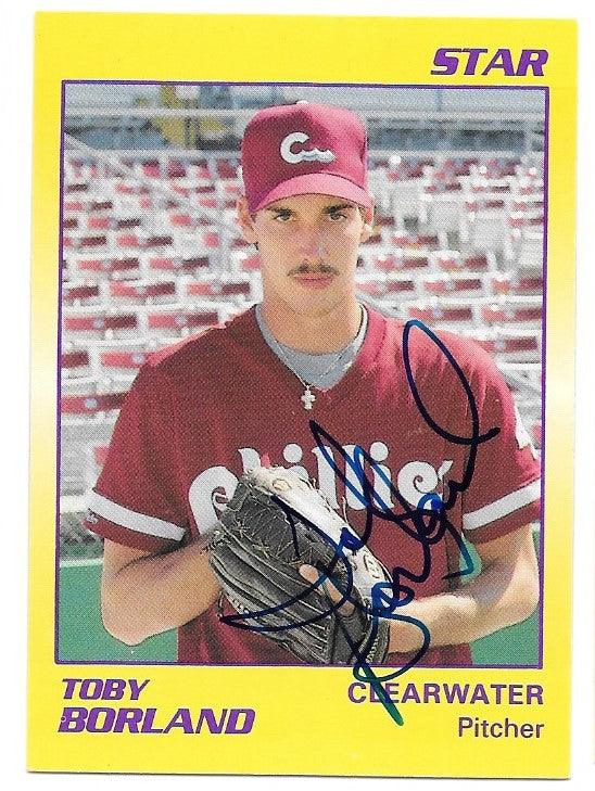 Toby Borland Signed 1990 Star Baseball Card - Clearwater Phillies - PastPros