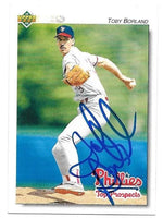 Toby Borland Signed 1992 Upper Deck Minors Baseball Card - Philadelphia Phillies