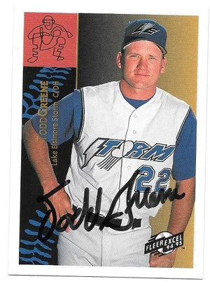 Todd Greene Signed 1994-95 Fleer Excel Baseball Card - Lake Elsinore Storm