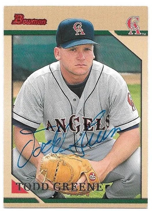 Todd Greene Signed 1996 Bowman Baseball Card - California Angels