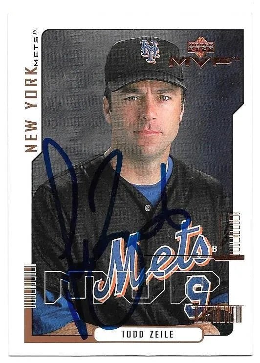 Todd Zeile Signed 2000 Upper Deck MVP Baseball Card - New York Mets