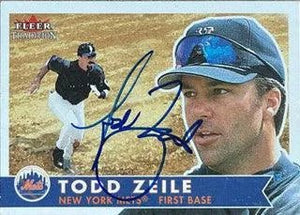 Todd Zeile Signed 2001 Fleer Tradition Baseball Card - New York Mets