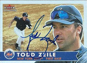 Todd Zeile Signed 2001 Fleer Tradition Baseball Card - New York Mets - PastPros