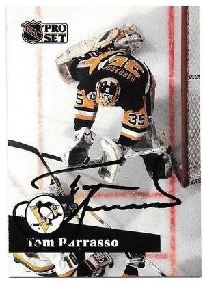 Tom Barrasso Signed 1991-92 Pro Set Hockey Card - Pittsburgh Penguins - PastPros