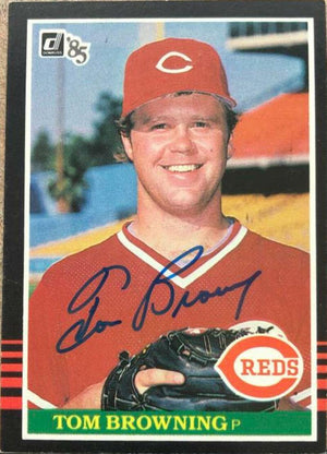 Tom Browning Signed 1985 Donruss Baseball Card - Cincinnati Reds - PastPros