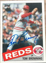 Tom Browning Signed 1985 Topps Baseball Card - Cincinnati Reds