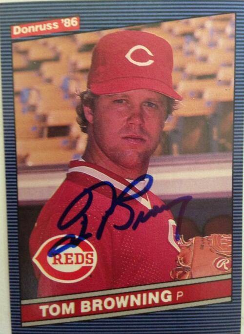 Tom Browning Signed 1986 Donruss Baseball Card - Cincinnati Reds - PastPros