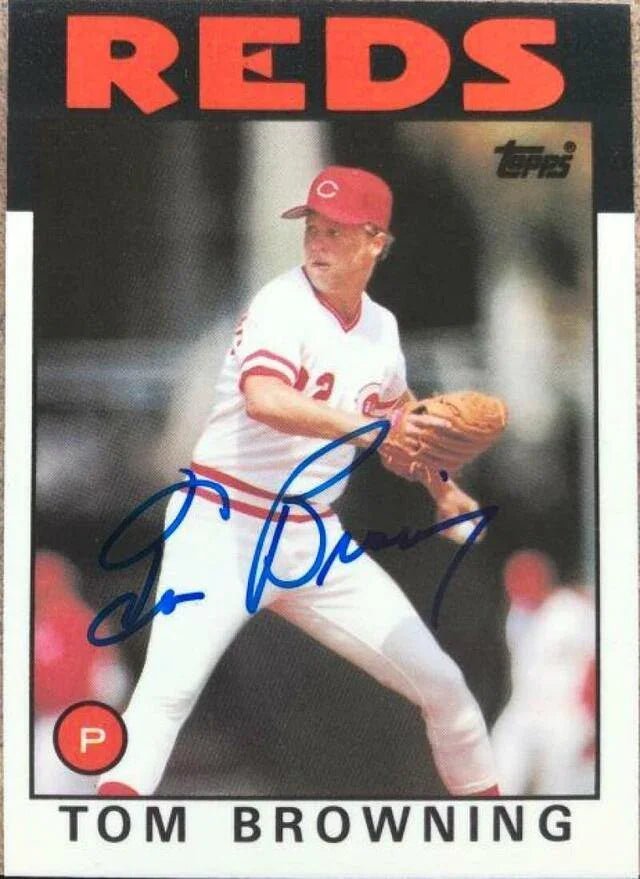 Tom Browning Signed 1986 Topps Tiffany Baseball Card - Cincinnati Reds