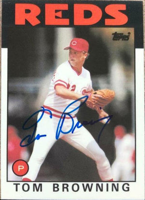 Tom Browning Signed 1986 Topps Tiffany Baseball Card - Cincinnati Reds - PastPros