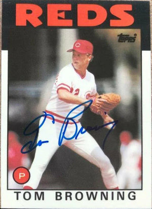 Tom Browning Signed 1986 Topps Tiffany Baseball Card - Cincinnati Reds - PastPros