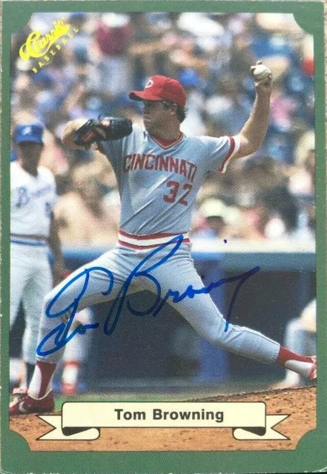 Tom Browning Signed 1987 Classic Game Baseball Card - Cincinnati Reds