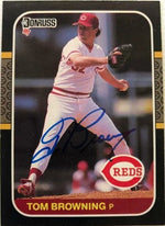 Tom Browning Signed 1987 Donruss Baseball Card - Cincinnati Reds