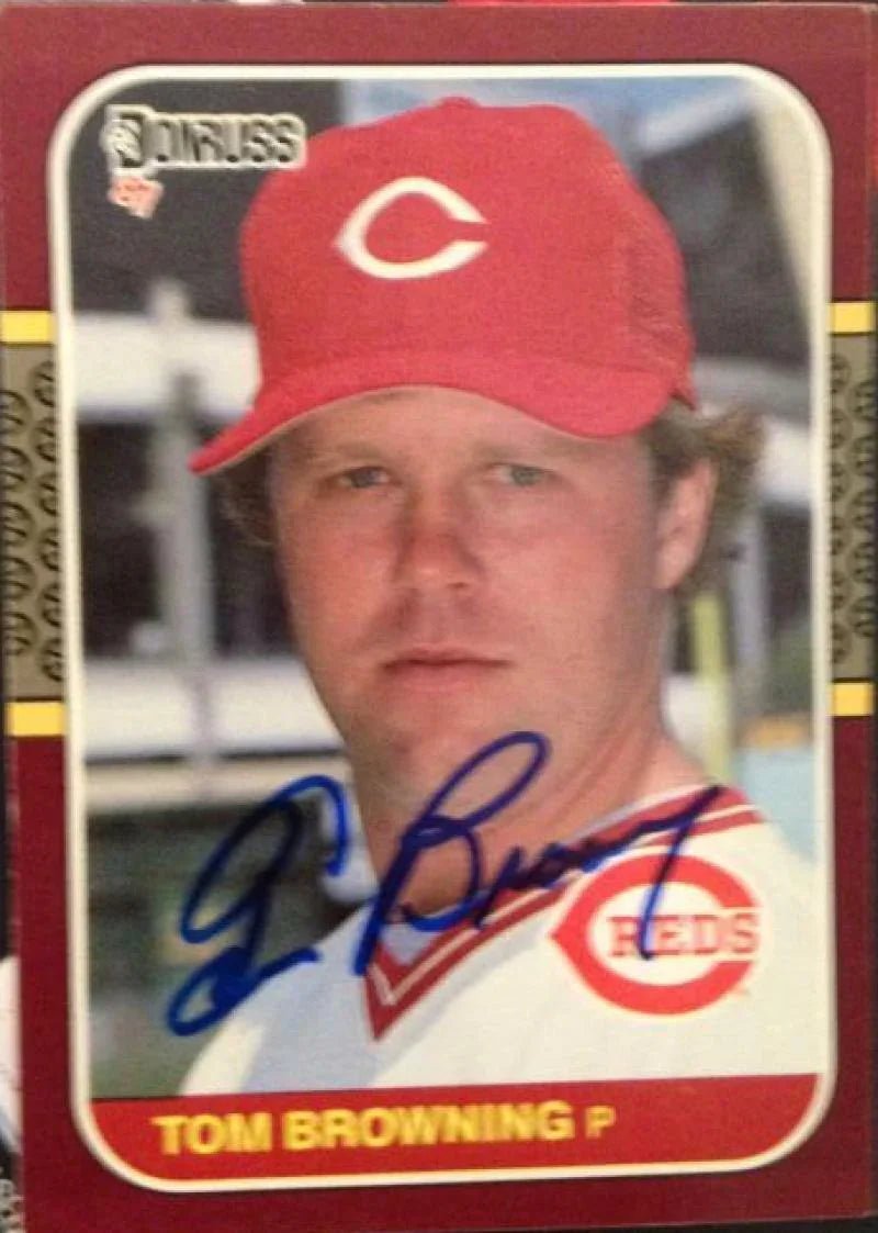 Tom Browning Signed 1987 Donruss Opening Day Baseball Card - Cincinnati Reds