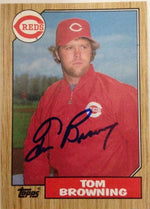 Tom Browning Signed 1987 Topps Baseball Card - Cincinnati Reds