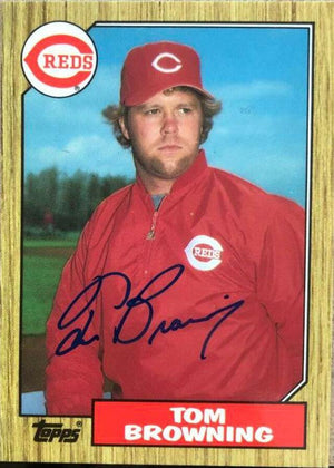 Tom Browning Signed 1987 Topps Tiffany Baseball Card - Cincinnati Reds - PastPros