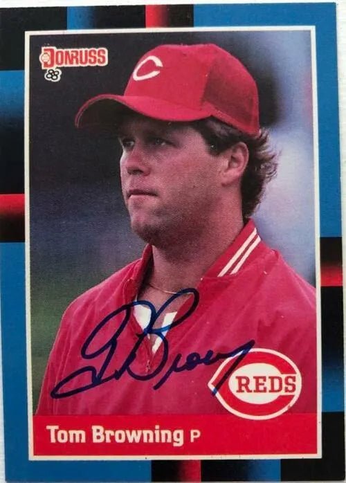 Tom Browning Signed 1988 Donruss Baseball Card - Cincinnati Reds
