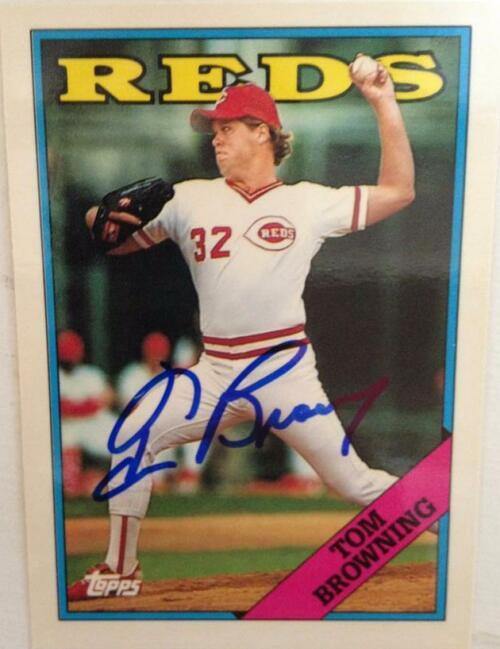 Tom Browning Signed 1988 Topps Tiffany Baseball Card - Cincinnati Reds - PastPros