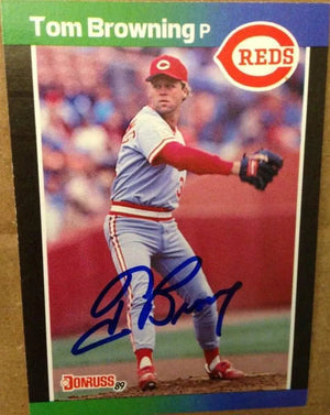Tom Browning Signed 1989 Donruss Baseball Card - Cincinnati Reds