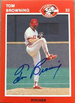 Tom Browning Signed 1989 Kahn's Baseball Card - Cincinnati Reds