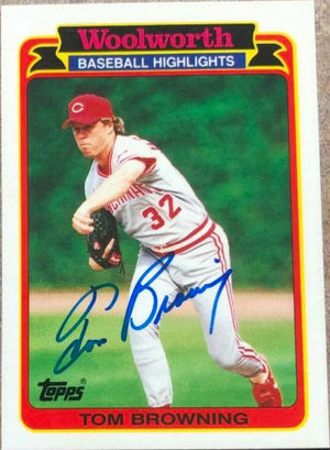 Tom Browning Signed 1989 Topps Woolworth Baseball Highlights Baseball Card - Cincinnati Reds