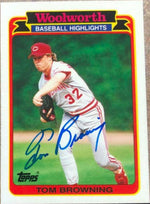 Tom Browning Signed 1989 Topps Woolworth Baseball Highlights Baseball Card - Cincinnati Reds - PastPros