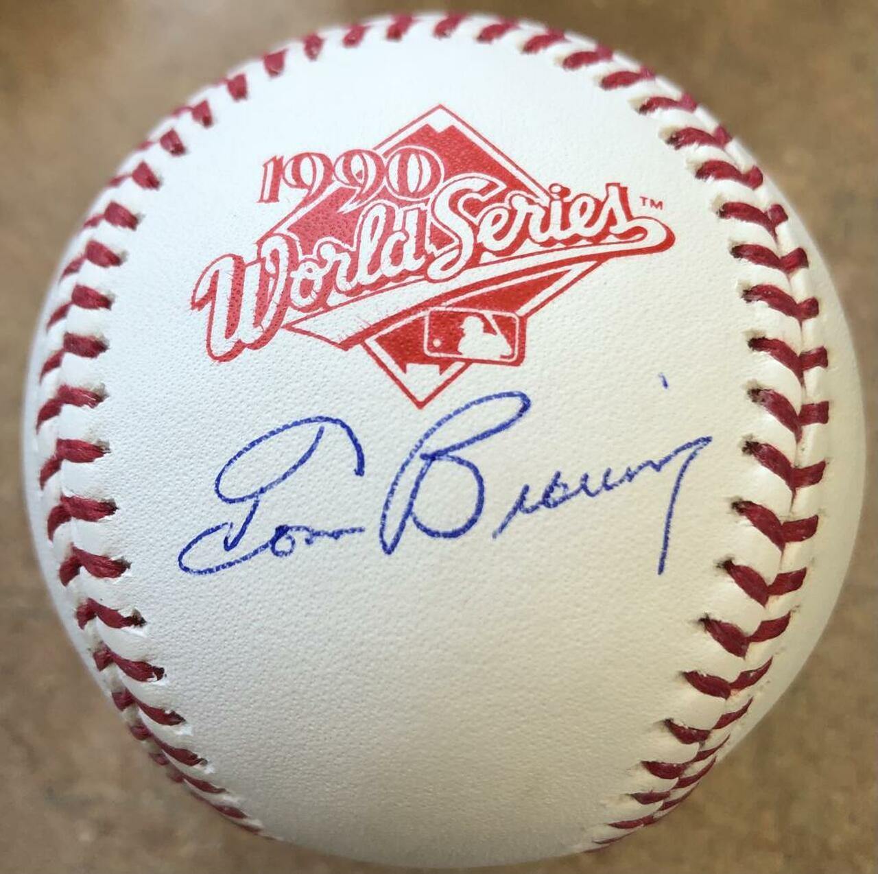 Tom Browning Signed 1990 World Series Rawlings Baseball - PastPros