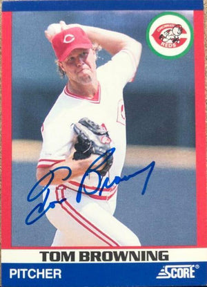 Tom Browning Signed 1991 Score 100 Superstars Baseball Card - Cincinnati Reds - PastPros