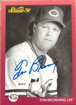 Tom Browning Signed 1991 Studio Baseball Card - Cincinnati Reds