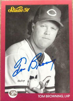Tom Browning Signed 1991 Studio Baseball Card - Cincinnati Reds - PastPros