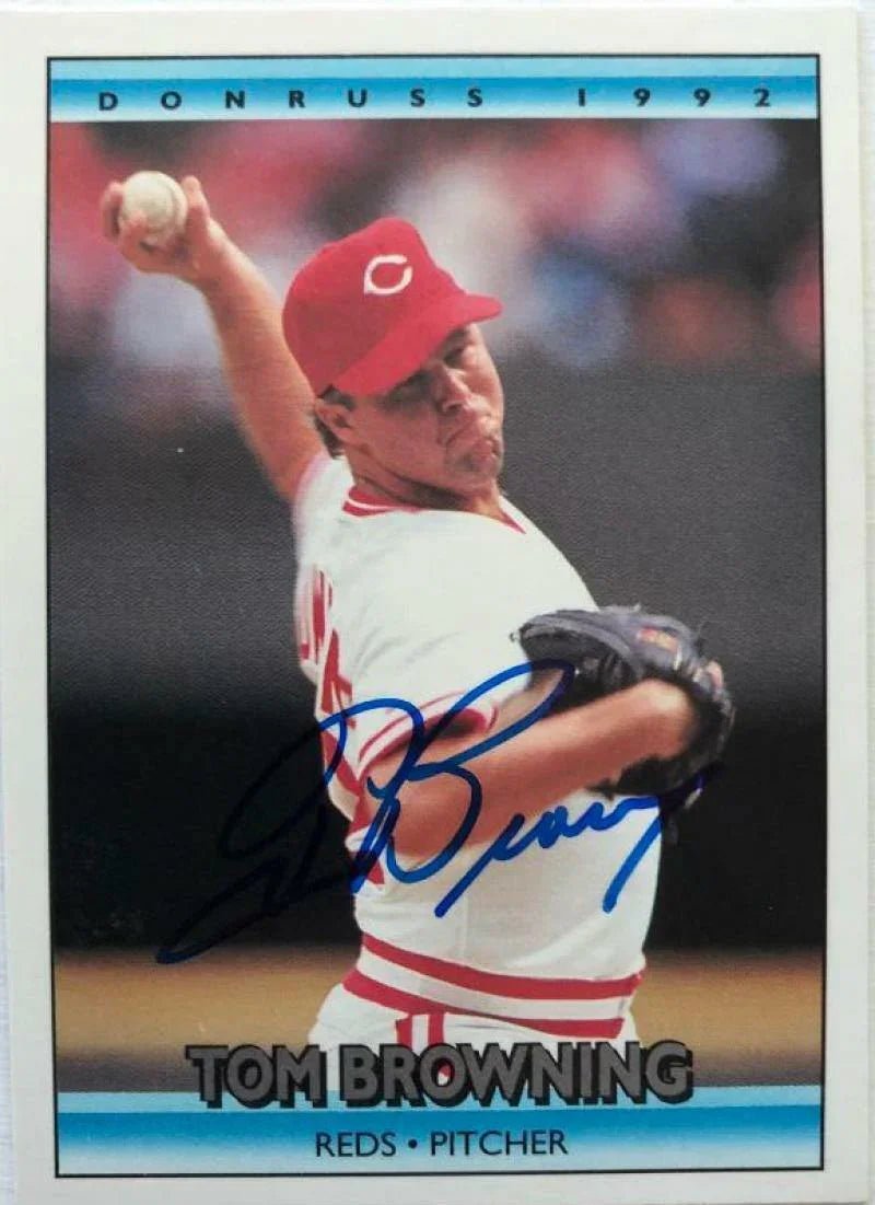 Tom Browning Signed 1992 Donruss Baseball Card - Cincinnati Reds